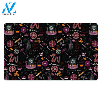 Viking Valhalla Cartoon Door Mat