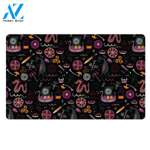 Viking Valhalla Cartoon Door Mat