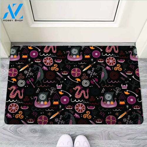 Viking Valhalla Cartoon Door Mat