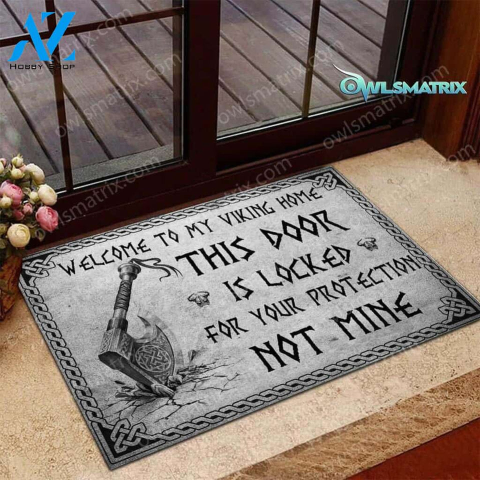Viking Welcome To My Viking Home Doormat Indoor and Outdoor Doormat Warm House Gift Welcome Mat Gift for Labrador Lovers Birthday Gift