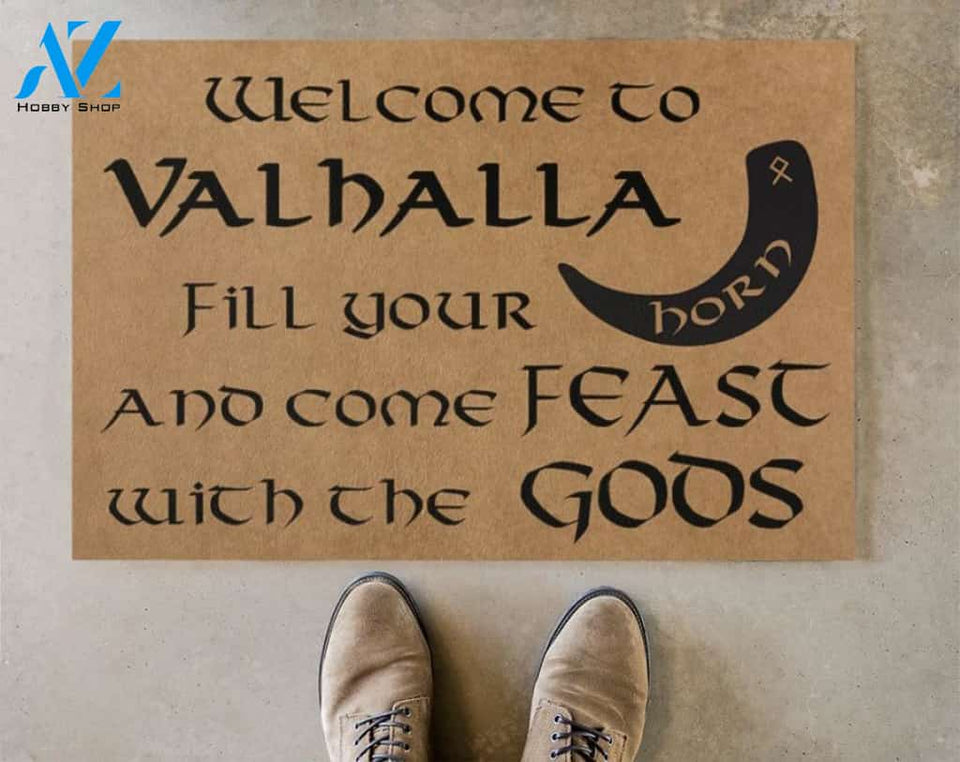 Viking Welcome To Valhalla Doormat | Welcome Mat | House Warming Gift