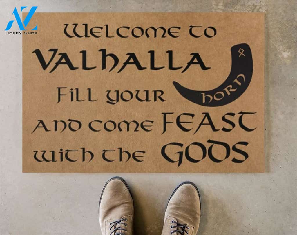 Viking Welcome To Valhalla Doormat | Welcome Mat | House Warming Gift