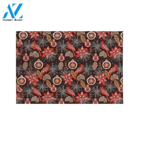 Vintage Cardinal Red Bird Doormat Welcome Mat Housewarming Gift Home Decor Funny Doormat Gift for Family