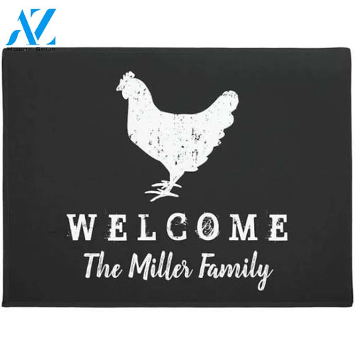 Vintage chicken farm animal custom welcome doormat