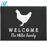 Vintage chicken farm animal custom welcome doormat