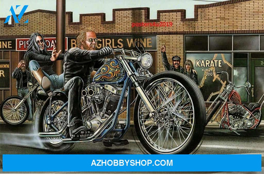 Vintage David Mann Art Motorcycle Canvas Wall Art Prints