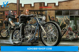 Vintage David Mann Art Motorcycle Canvas Wall Art Prints