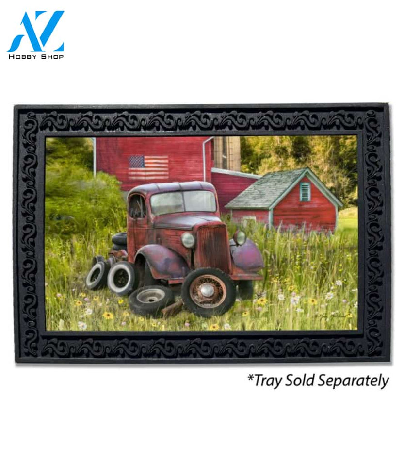 Vintage Farm Truck Doormat - 18" x 30"