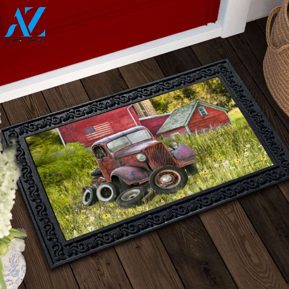 Vintage Farm Truck Doormat - 18" x 30"