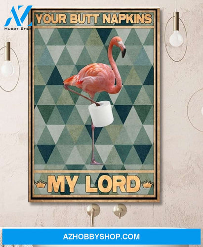 Vintage Flamingo Your Butt Napkins My Lord Canvas And Poster, Wall Decor Visual Art