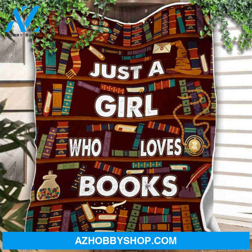 Vintage Librarian Blanket Just A Girl Who Loves Books Blanket Gift For Book Lover Birthday Gift 