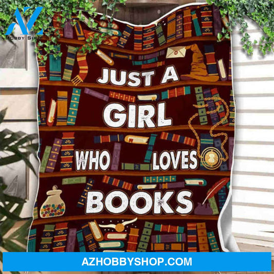 Vintage Librarian Blanket Just A Girl Who Loves Books Blanket Gift For Book Lover Birthday Gift 