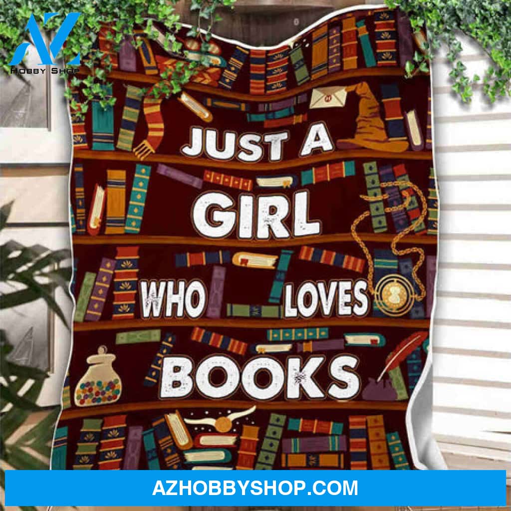 Vintage Librarian Blanket Just A Girl Who Loves Books Blanket Gift For Book Lover Birthday Gift 