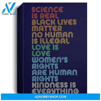 Vintage Retro Science Is Real Black Lives Matter Portrait Canvas
