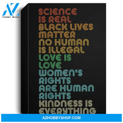 Vintage Retro Science Is Real Black Lives Matter Portrait Canvas