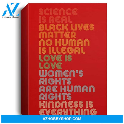 Vintage Retro Science Is Real Black Lives Matter Portrait Canvas
