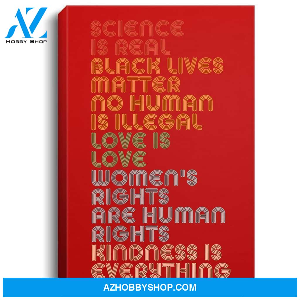 Vintage Retro Science Is Real Black Lives Matter Portrait Canvas