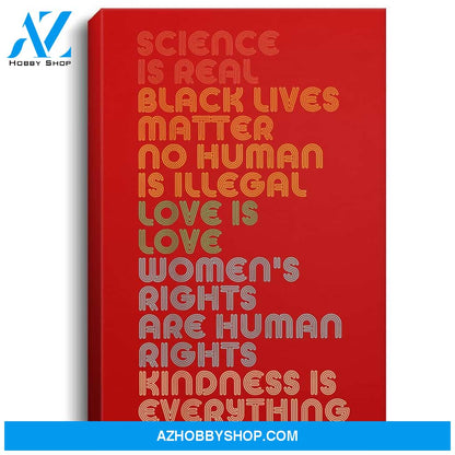 Vintage Retro Science Is Real Black Lives Matter Portrait Canvas