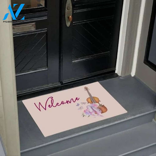 Violin, Ballet Shoes And Butterflies Welcome Doormat Welcome Mat House Warming Gift Home Decor Funny Doormat Gift Idea