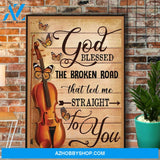 Violin God Blessed The Broken Road That Led Me Straight To You Butterfly Canvas And Poster, Wall Decor Visual Art