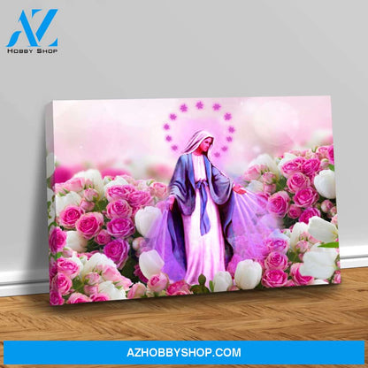 Virgin Mary in the Rose Garden Canvas Art