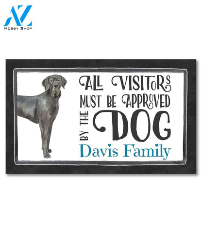 Visitors Approved by the Dog Great Dane Personalized Doormat - 18" x 30"