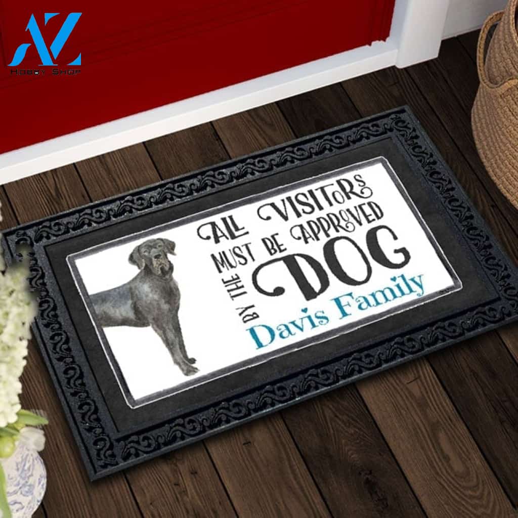Visitors Approved by the Dog Great Dane Personalized Doormat - 18" x 30"