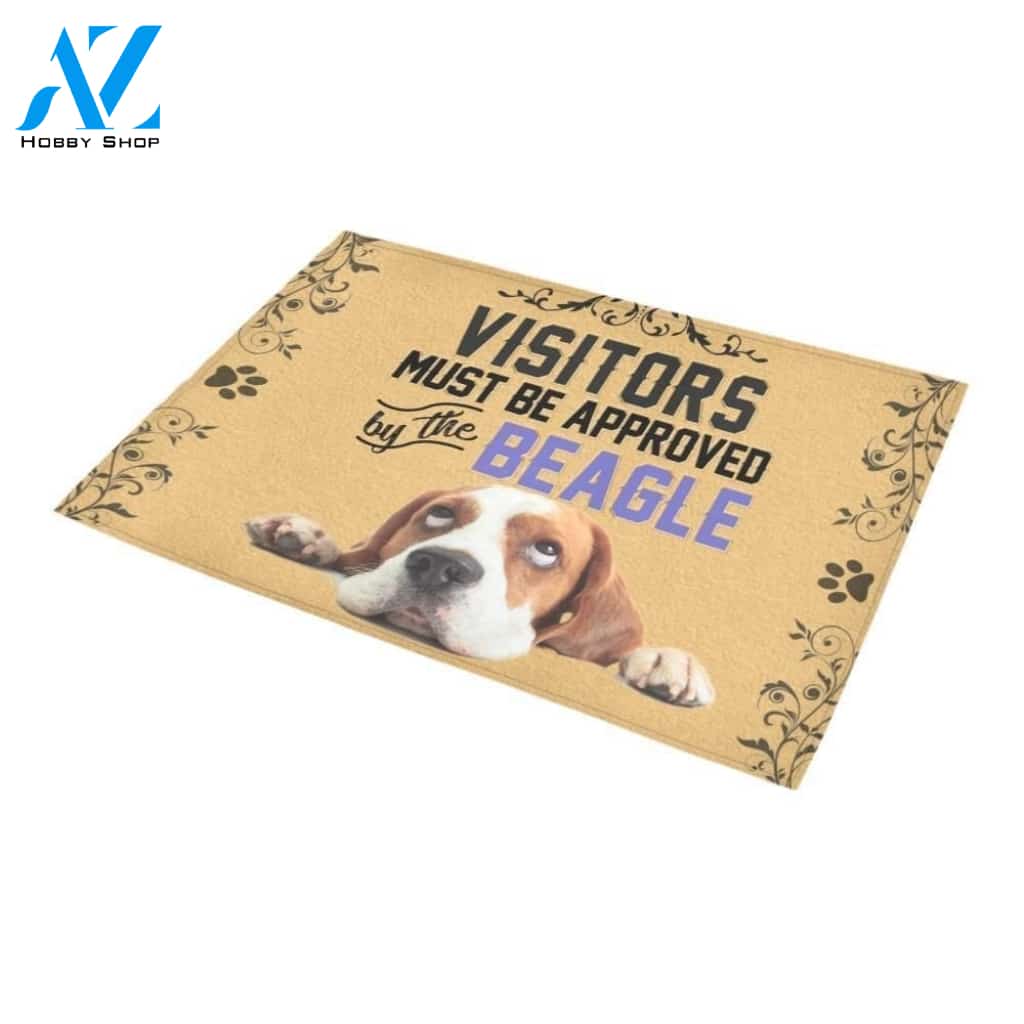 Visitors Must Be Approved By The Beagle Printed Doormat Home Decor