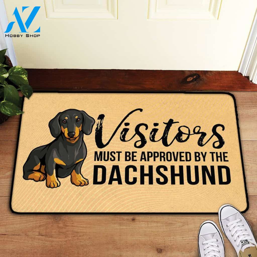 Visitors Must Be Approved By The Dachshund Doormat | Welcome Mat | House Warming Gift