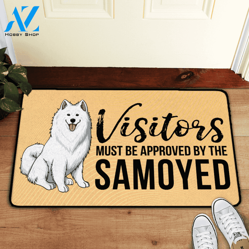 Visitors Must Be Approved By The Samoyed Doormat