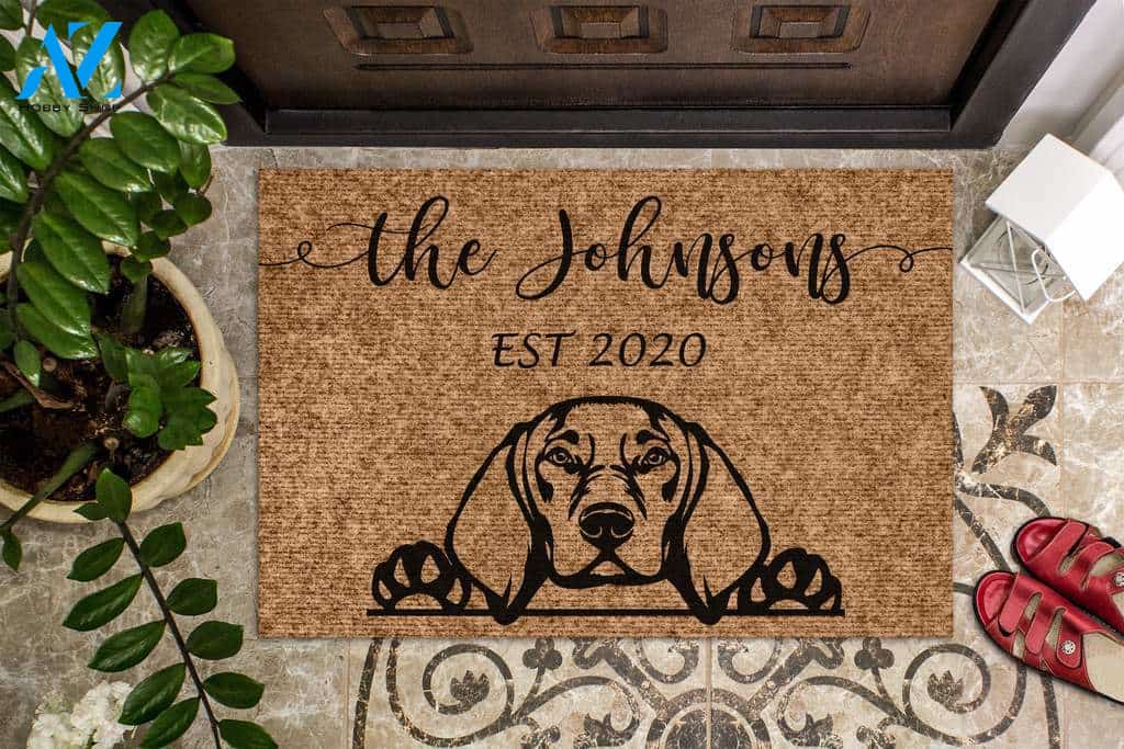 Vizsla Dog Funny Dog Custom Name & Year Doormat