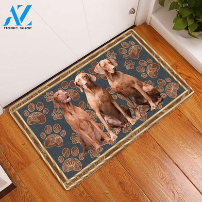 Vizsla Floral Paw - Dog Doormat Welcome Mat House Warming Gift Home Decor Gift for Dog Lovers Funny Doormat Gift Idea