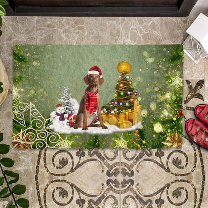 Vizsla Merry Christmas Doormat