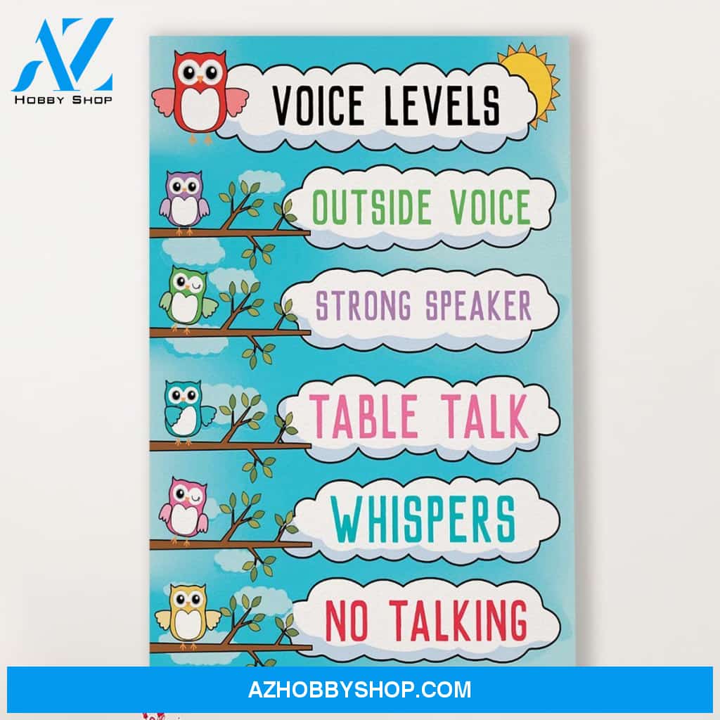 Teacher Classroom Canvas Voice Levels, Student Wall Art Back to School Gift for Teacher