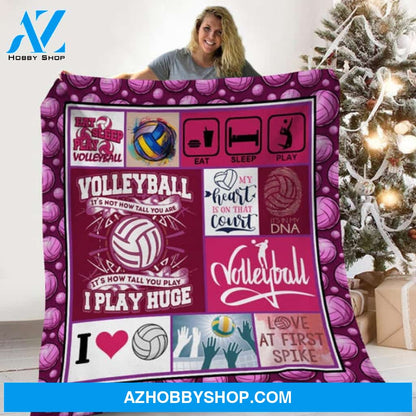 Volleyball Blanket, Eat Sleep Play Volleyball Blanket Gift For Volleyball Lovers 