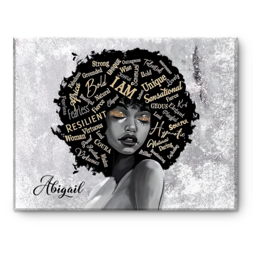 African American Art, Gift for Black Women, Black Girl Magic Wall Art, Black Queen Canvas