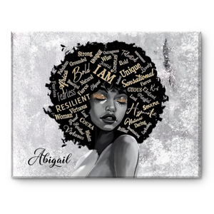 African American Art, Gift for Black Women, Black Girl Magic Wall Art, Black Queen Canvas