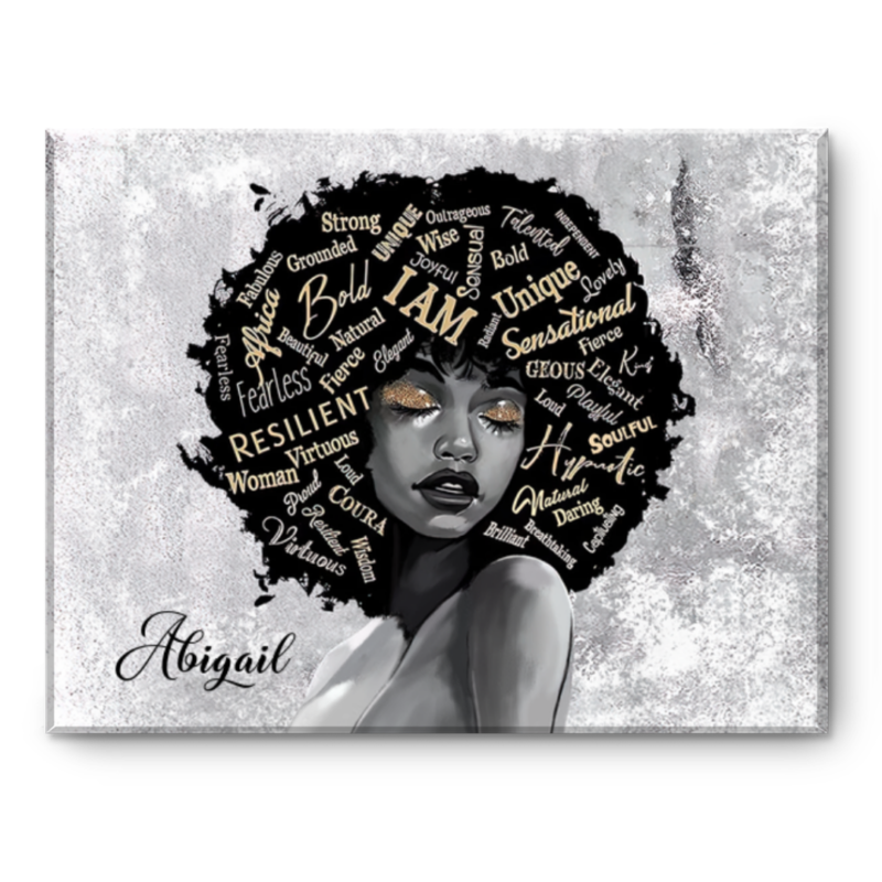 African American Art, Gift for Black Women, Black Girl Magic Wall Art, Black Queen Canvas