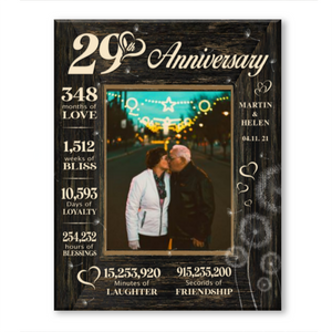 29 Year Wedding Anniversary Gift, 29th Anniversary Gift For Wife, 29 Year Anniversary Gift For Husband