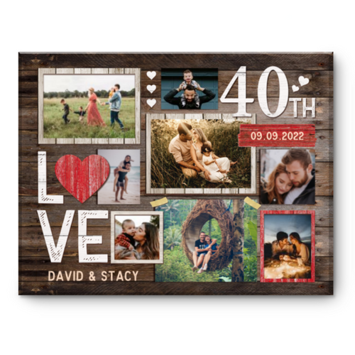 40th Wedding Anniversary Gift, 40th Anniversary Photo Collage, 40th Anniversary Gift