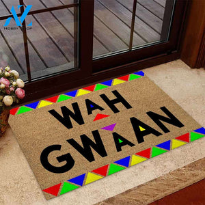 Wah Gwaan - African American Coir Pattern Print Doormat