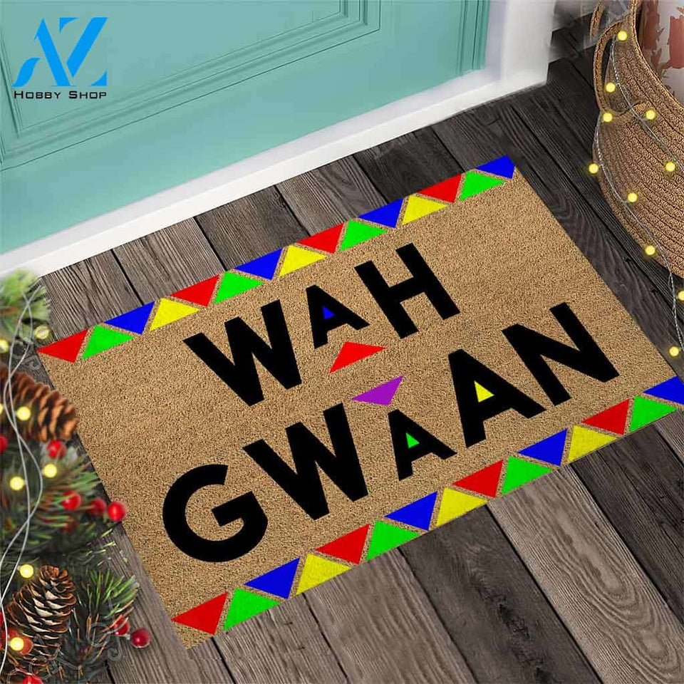 Wah Gwaan - African American Coir Pattern Print Doormat