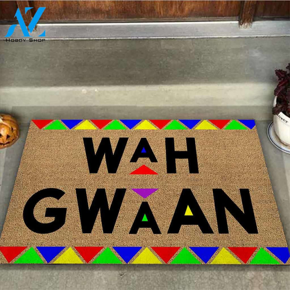 Wah Gwaan - African American Coir Pattern Print Doormat