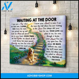 Waiting At The Door Golden Retriever Canvas Wall Art, Wall Decor Visual Art