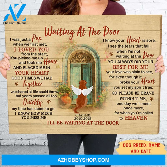 Waiting At The Door - Personalized Custom Canvas - Memorial Dog Gifts