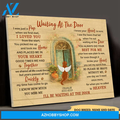 Waiting At The Door - Personalized Custom Canvas - Memorial Dog Gifts