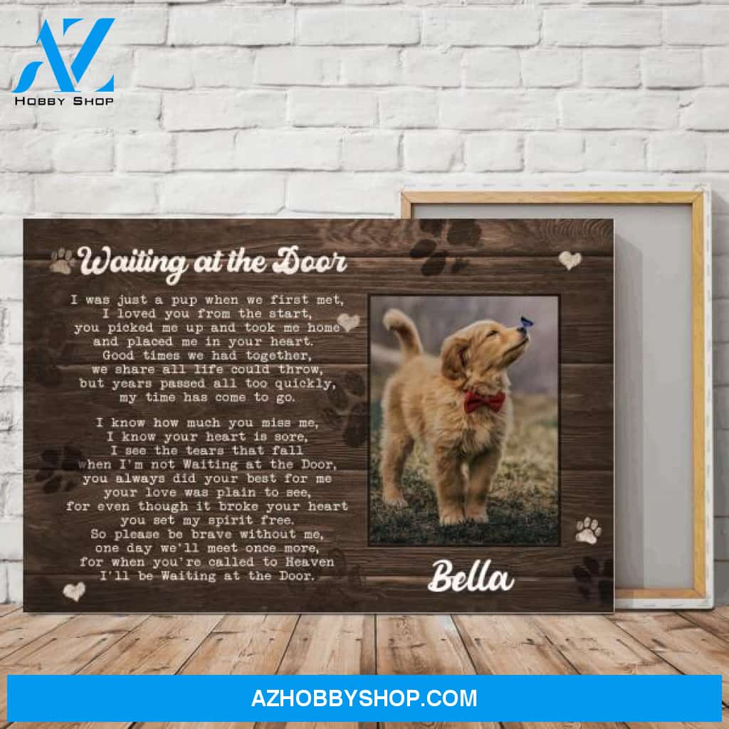 Waiting At The Door - Personalized Memorial Canvas No Frame dog