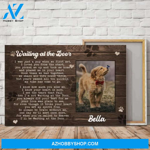 Waiting At The Door - Personalized Memorial Canvas No Frame dog