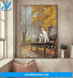 Waiting in a beautiful park English Bulldog Portrait Canvas Prints - Wall Art