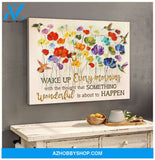 Wake Up Every Morning Hummingbird Wall Art Canvas